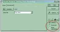 Fig. 3. The unfortunate little window in the cluster-analysis dialog. To compensate for the “holes” in the data, one must select the “Mean substitution” option. With this choice the missing value will be replaced by the mean for the entire set of objects and will have...