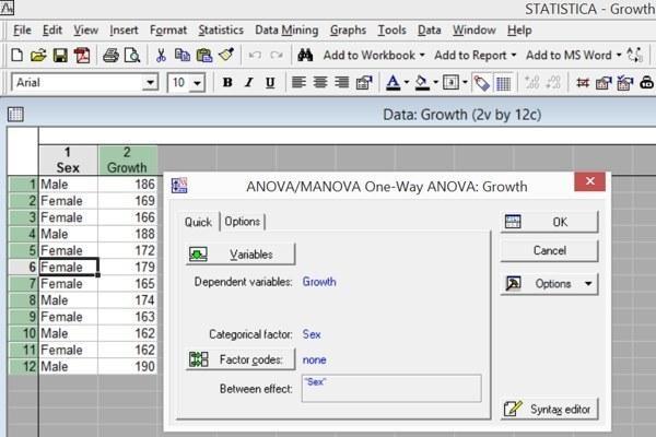 Рис. 5.4.2. Діалог One-Way ANOVA (Однофакторний дисперсійний аналіз)У вікні Factor codes слід вказати ті значення розглядуваного фактора, які потрібно обробляти під час даного аналізу. Усі наявні значення можна переглянути за допомогою кнопки Zoom;