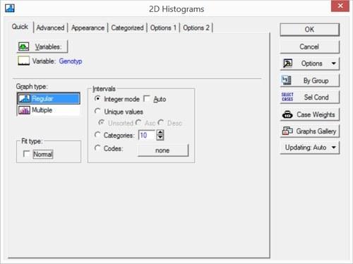Fig. 5.1.3. Quick histogram building dialog: necessary corrections madeThe Advanced tab provides broader possibilities for controlling histogram properties.