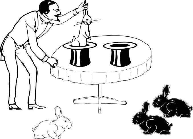 Fig. 1.4.3. More information for making a decision is now available… If we accept that through the two hats the magician reaches two different populations, no additional assumptions are needed. If both samples are drawn from a single population, we
