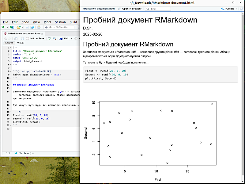Fig. 2.4.7 The converted *.html document has been createdA «cheat sheet» for RMarkdown can be viewed, for example, here. Some frequently used codes are shown in Fig. 2.4.8. A much more detailed overview is contained, for example, in this book.